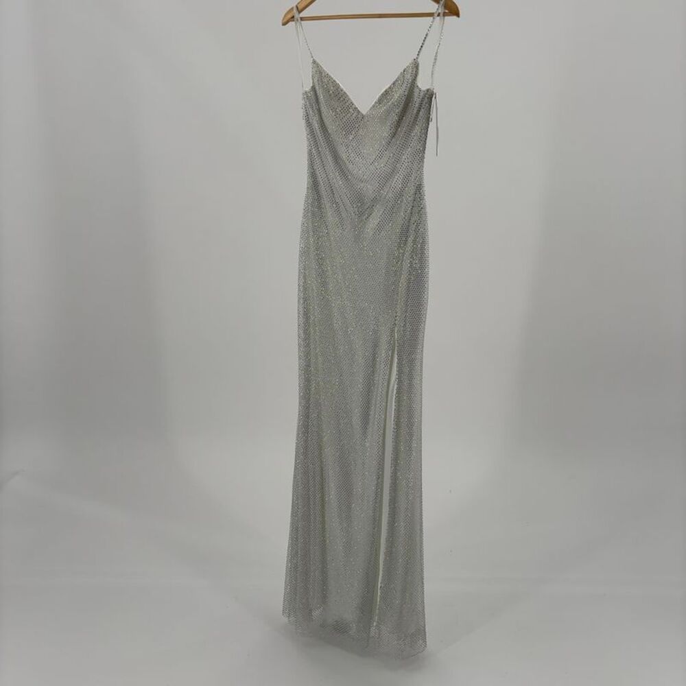 Jovani Solid Net Gown in Multicolor
